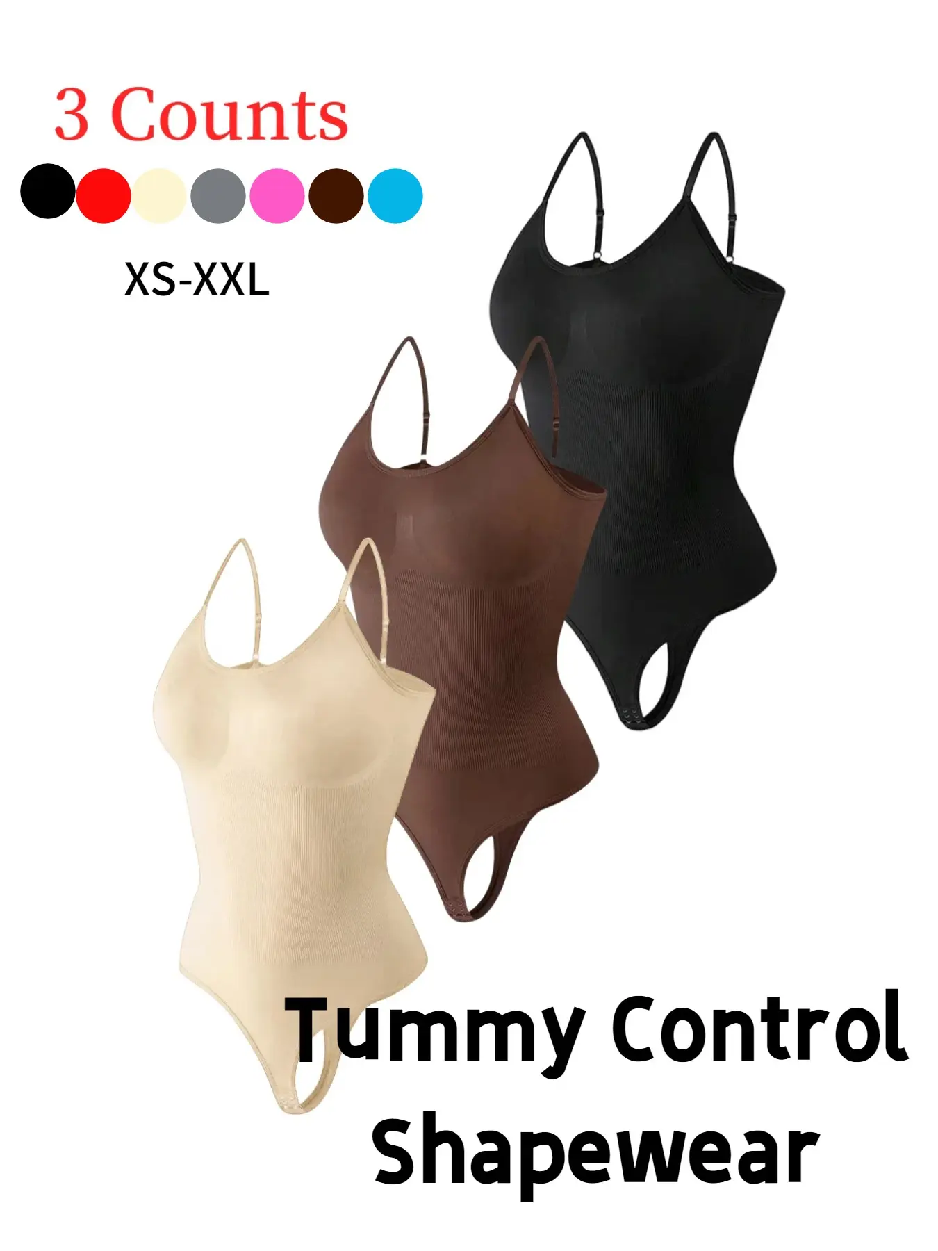 Women's Adjustable Strap Smooth Shapewear Bodysuit, Tummy Control Butt Lifting Shaper, Women's Shapewear for Daily Wear, Compression