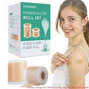 2 PCS, Customizable Hydrocolloid Roll Set, 2-Piece Cut-to-Size Skin Protective Patch for Face Blemish Spots and Heel Blisters, Sweatproof & Breathable Body Tape
