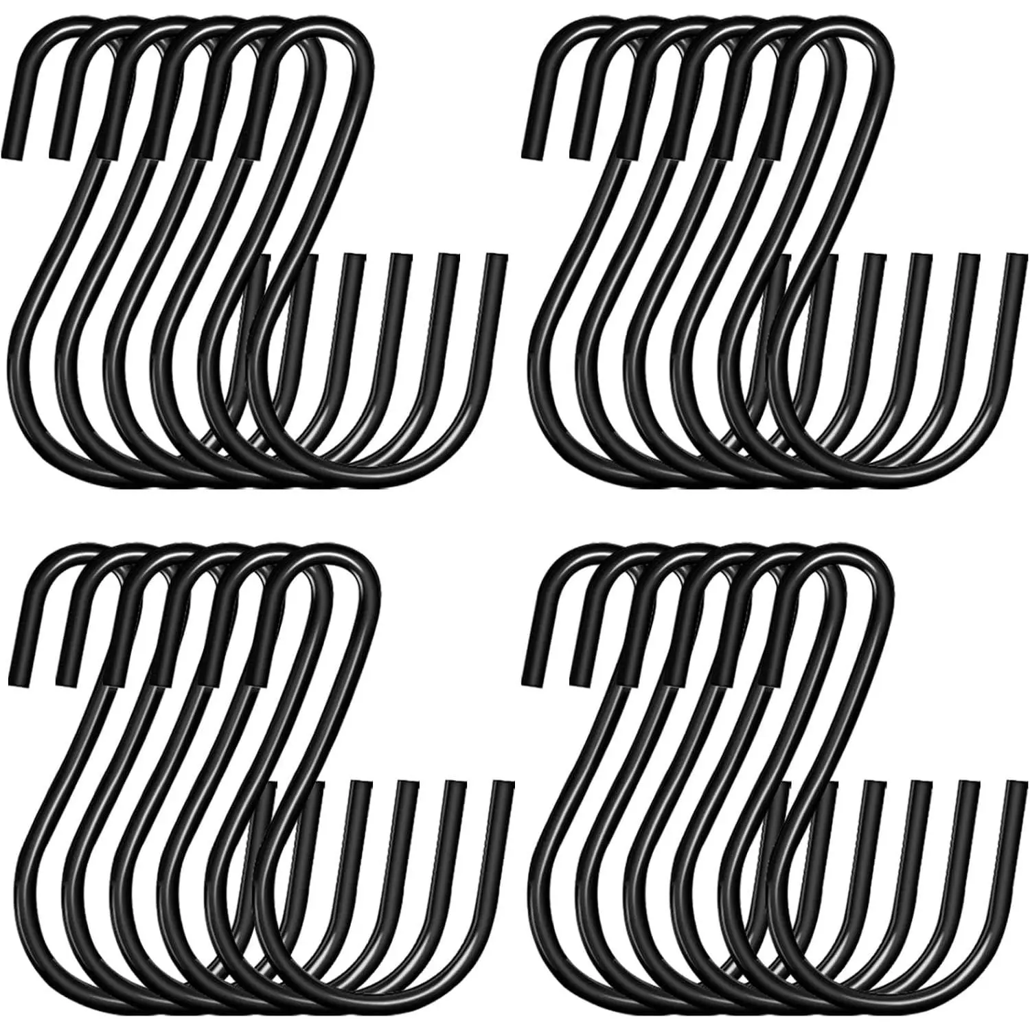 2 Inch Small S Hooks for , Heavy Duty Black S Hooks,Ornament Hooks for Christmas, 30 Pack Mini S Hooks for  , Necklaces,Pots Pans Mugs Clothes Towels Kitchen Closet Rod