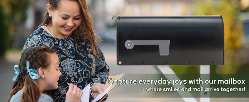 Galvanized Steel Post-Mount Mailbox 20"x8.7"x6.7" - Weatherproof Outdoor Lockable Mailbox with Anti-Rust Coating, Medium Capacity/Apartment Security Organiser Racks