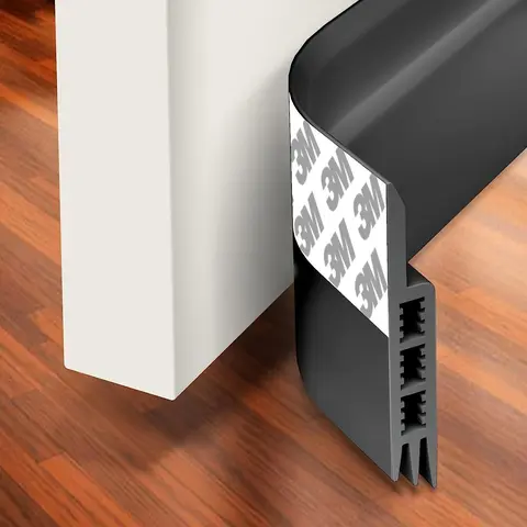 Self-Adhesive Weather Seal Strip for Windows and Doors, Backing Tape Included, Slot Sealer, Aluminum Window Weather Rubber Strip, Door Gap Seal, Garage Door Seal Bottom