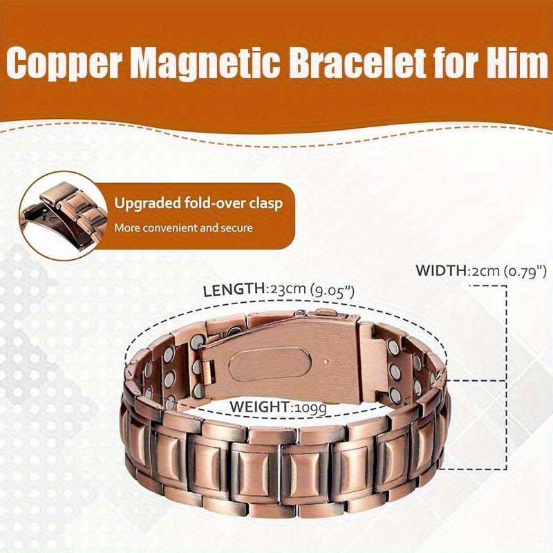 Magnetic Bracelet for Men  Stylish Titanium Steel Bracelet with Adjustable Length, Metal Clasp, 3X Strength, Perfect Gift for Him, Adjustable Bracelet  Modern Bracelet  Durable Bracelet