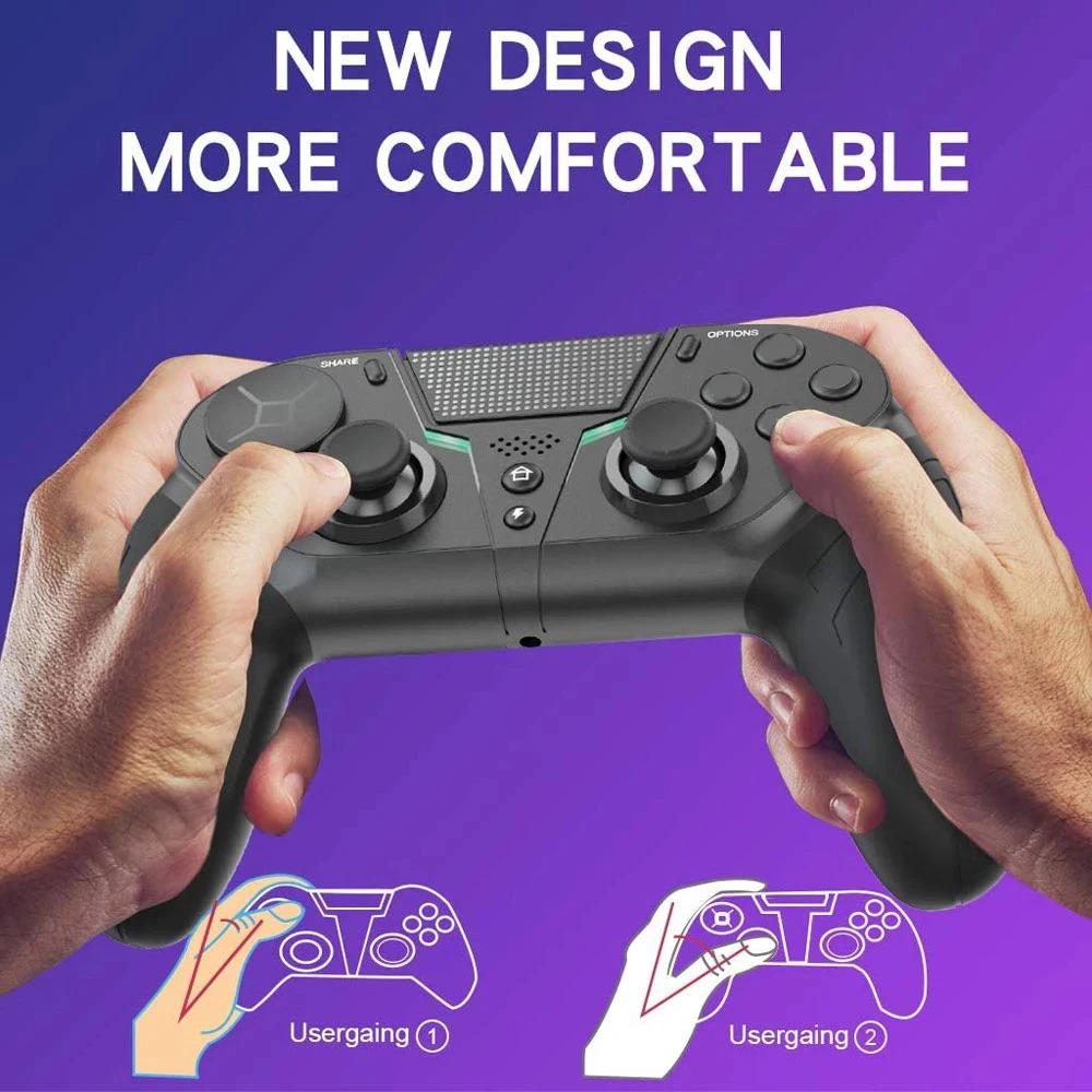 Wireless Pro Controller for PS4 PS3 PC Android TV Bluetooth Gamepad with Dual Vibration Ergonomic Design Rechargeable Lithium Battery