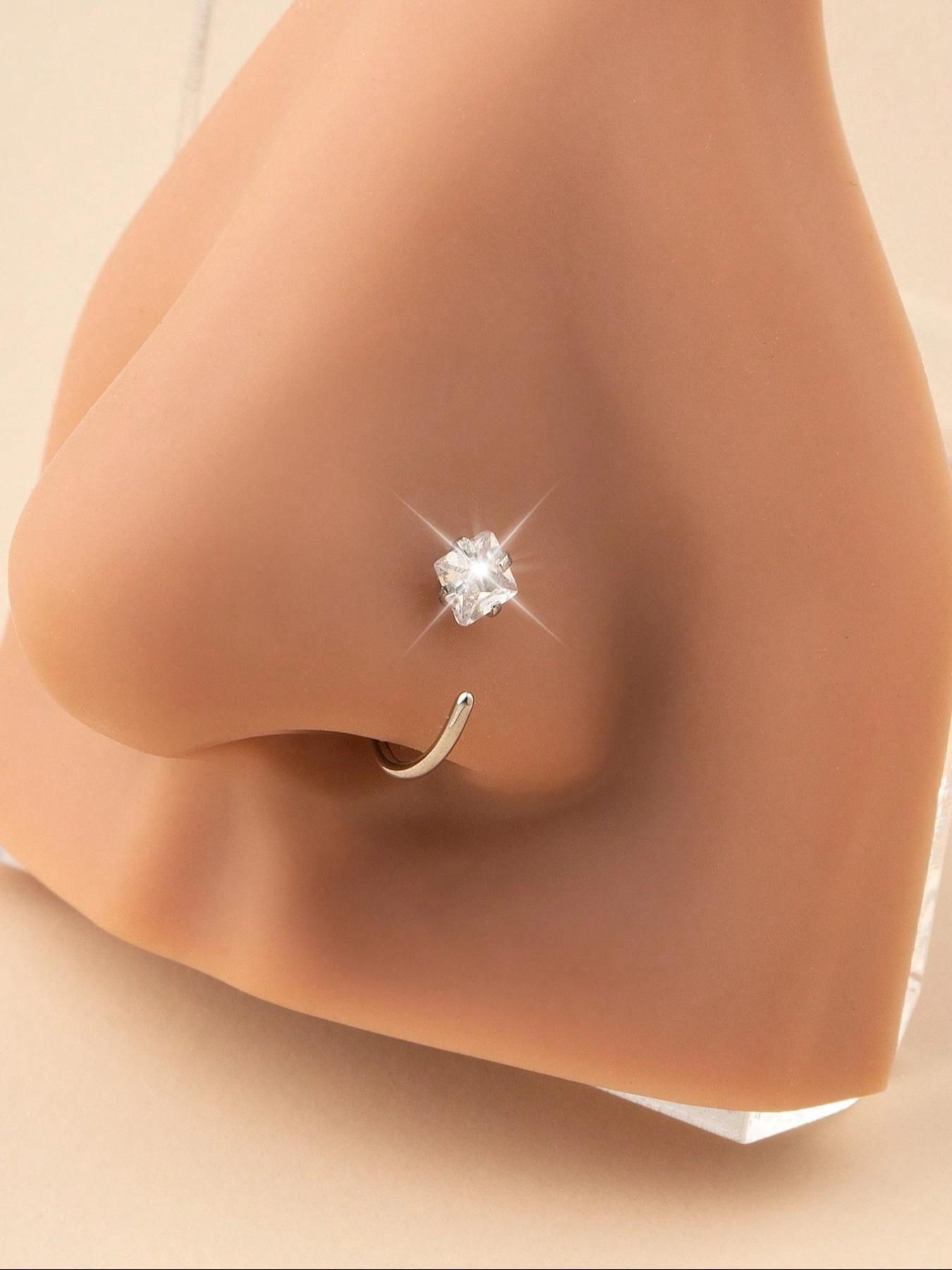 C-shaped Nose Ring, Stainless Steel Nose Ring, Fashionable Body Jewelry for Women & Men, Trendy All-match & Exquisite Jewelry for Birthday Gift, Nose Piercing Jewelry