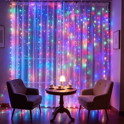 300 LED Fairy Curtain Light, Decorative LED Light, USB Powered, 8 Flash Modes, Remote Control, Ideal for Bedroom, Garden, Party, Christmas Decorations