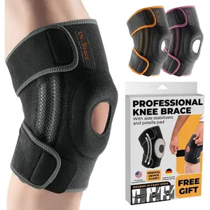 ELITE Knee with Side Stabilizers & Patella Gel Pads for Maximum Knee Pain Support and fast recovery for men and women-Please Check How To Size Video (Mercury, Large)