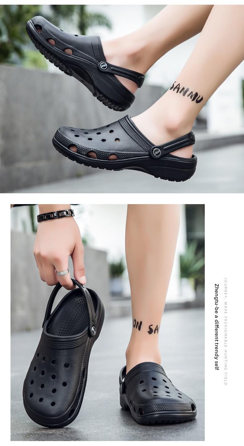 Mimilove Unisex Sandals Garden Clogs Women's Summer New Solid Color Slippers Couple Closed-Toe Beach Sandals Beach Clogs