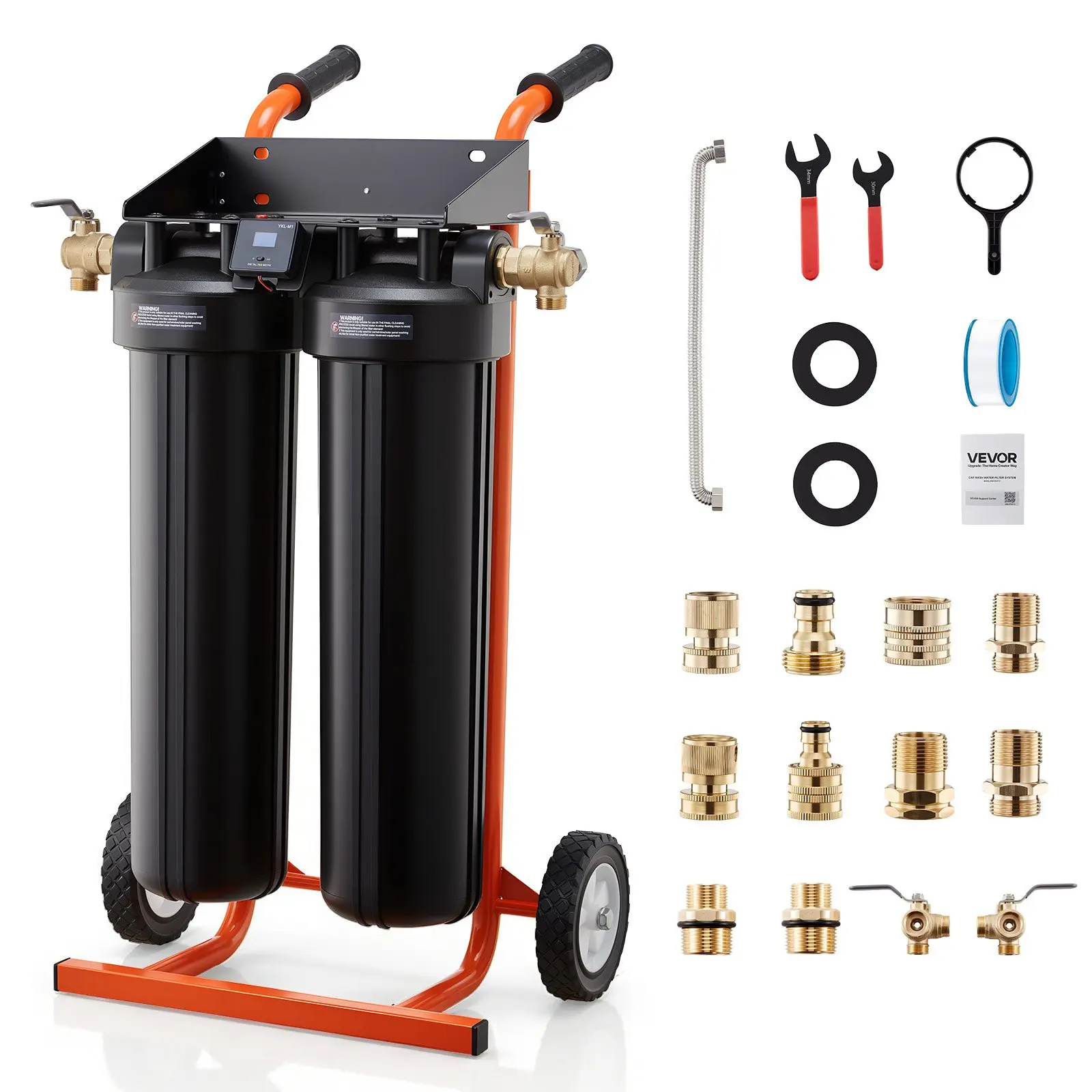 【Summerfinds】VEVOR Deionized Water System for Car Wash, Spotless Car Wash Water System with 2x 4L DI Resin, Bypass Valve TDS Meter, Portable Sport-Free Water Deionizer Filter for Cars RVs Windows