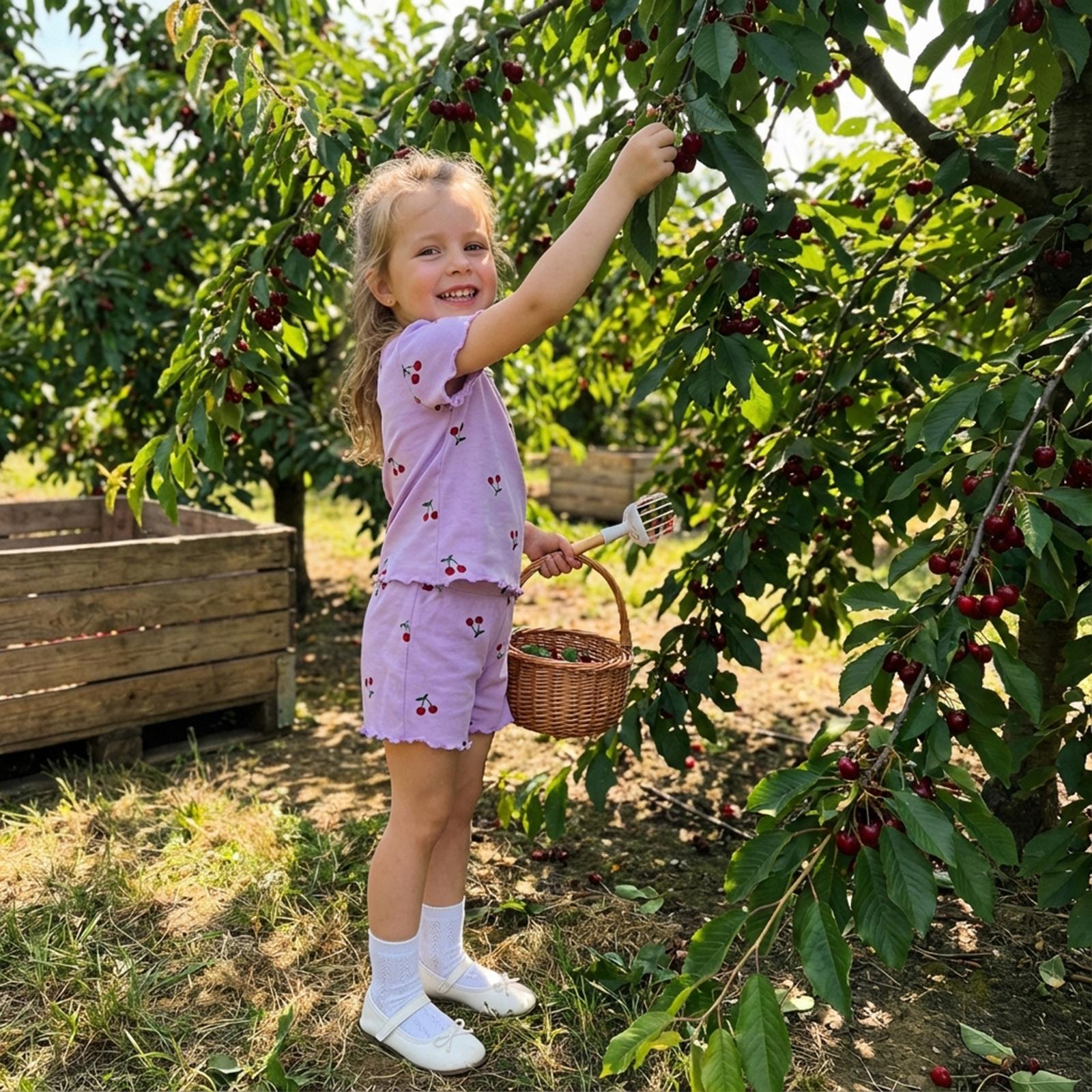 Toddler Baby Girl Summer Outfits Short Sleeve Cherry Print Tops + Shorts 2Pcs Clothes Set Little Girls Summer Clothes Toddler Baby Girl Summer Outfits Short Sleeve Cherry Print Tops + Shorts 2Pcs Clothes Set Little Girls Summer Clothes