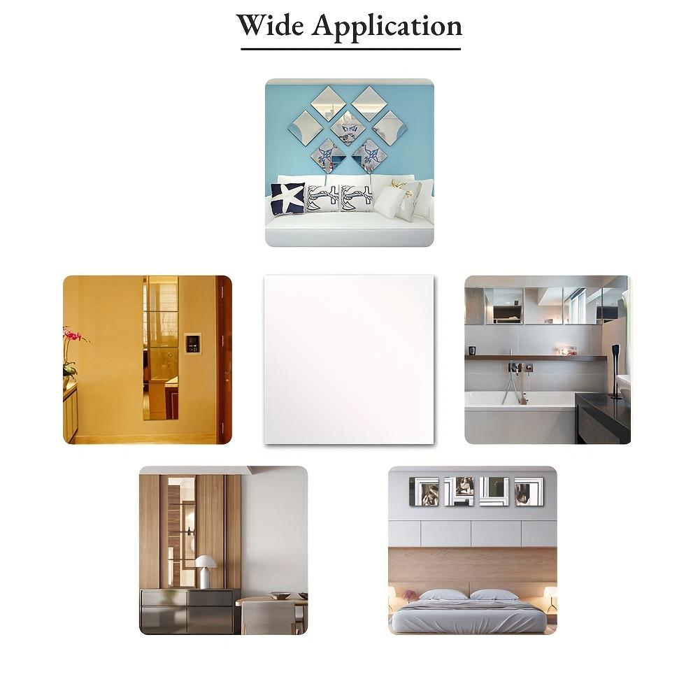 16pcs Acrylic Mirror Wall Stickers 5.9*5.9Inch Flexible Safety Mirror Acrylic Mirror Tiles for Home Wall Decoration Removable Mirror Wall Stickers Square Mirror Silvery Mirror Panel Wall Decoration