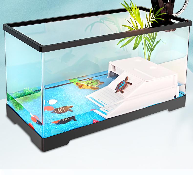 TT Turtle Tank Home Living Room Small Desktop Villa Breeding Tank with Basking Platform Ecological Turtle Tank