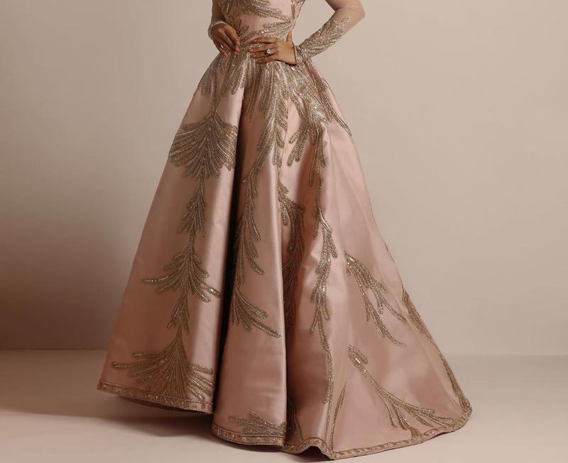 Women's Gilding Long Sleeve Dress Banquet Sexy Evening Dress Formal Womenswear