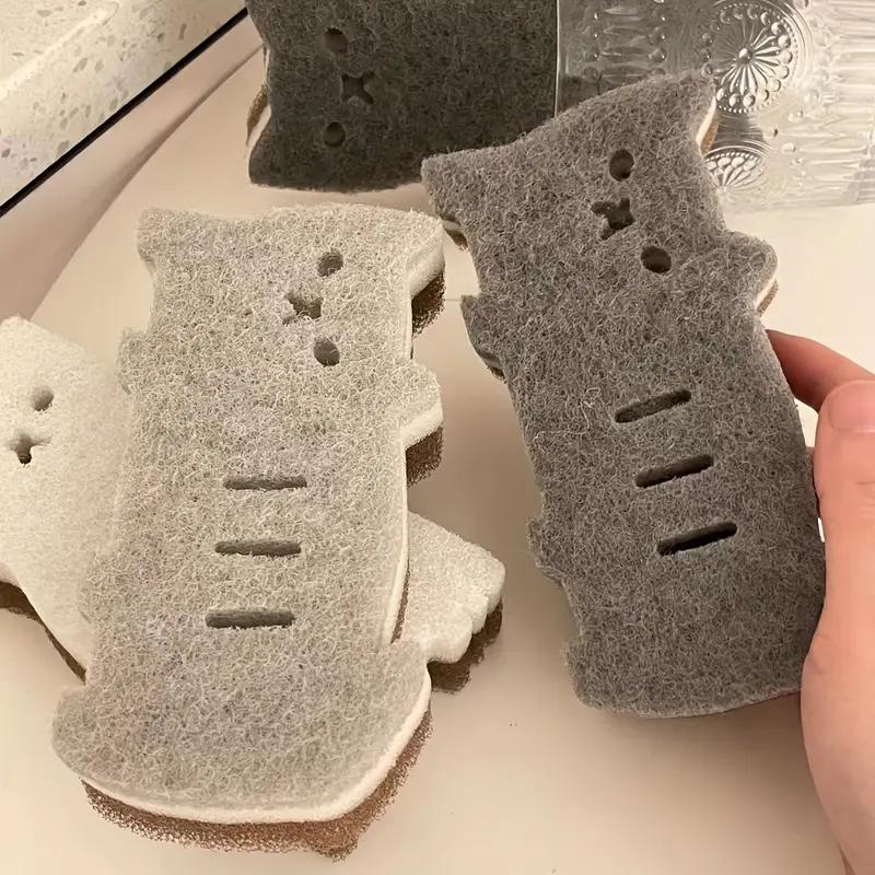 Cute Cat Sponge Set for Kitchen, Thick and Durable Dishwashing & Cleaning Tools, Dish Sponges, Ideal for Home Use, Enhance Your Cooking Experience, Kitchen Cleaning Supplies
