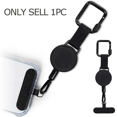 Anti-Theft Cell Phone Lanyard, Phone Strap with Retractable Steel Line, Universal Locking Carabiner Phone Crossbody Strap for Phone Case ID Holder Keys Phone Accessories Travel Essential Adjustable Phone Lanyard Cellphone Lanyard Smartphone Accessories