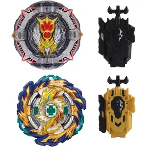Gyros Turbos Set, 4D Arena Metal Fusion Battles Gyros, with Battling Top Launcher, Gift Sets for Kids,B167+B192