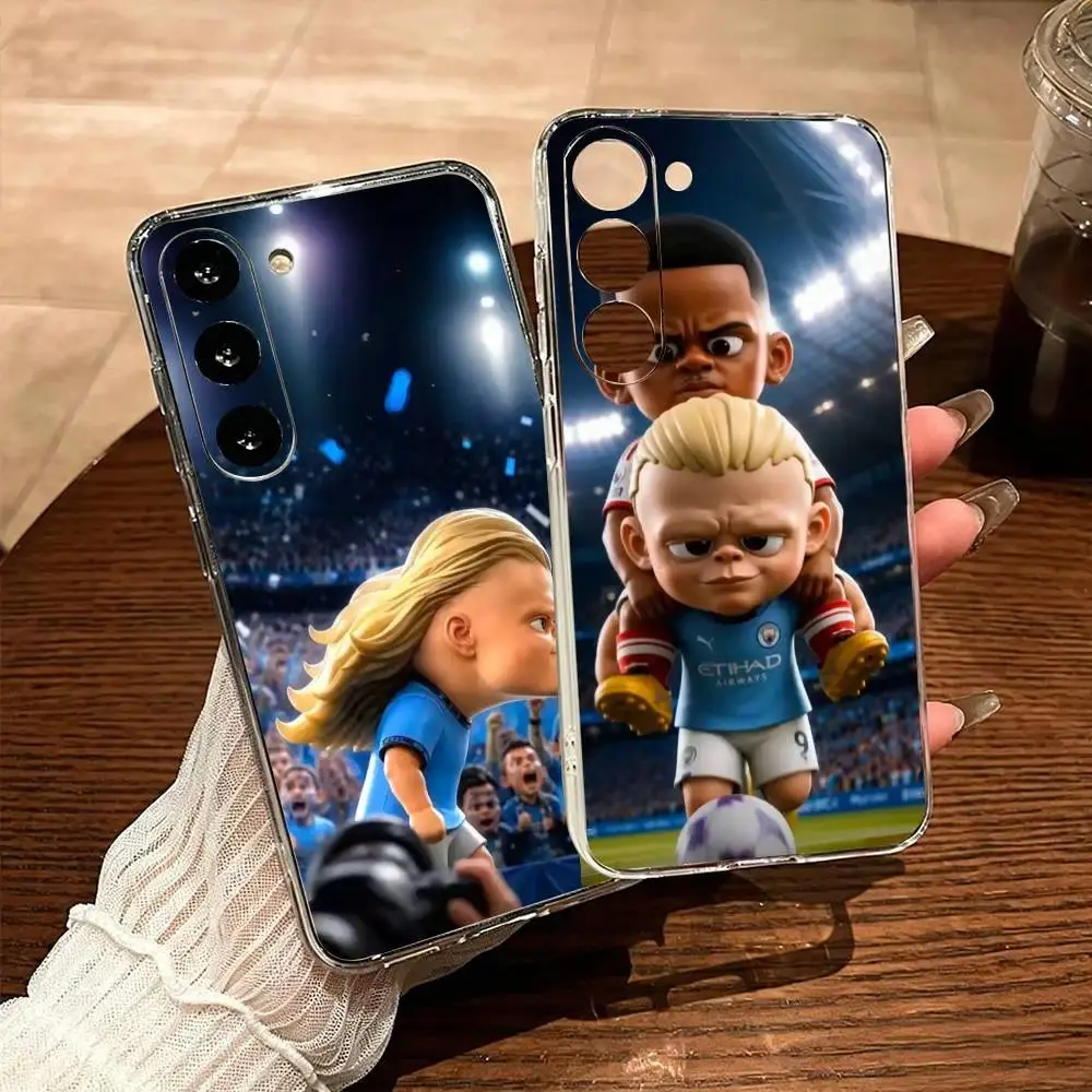 Haaland Forward Neck Lean Phone Case For iPhone 17 Promax 17e 17 16 15 14 13 12 11 Mini Pro Max Air For Samsung S26 Ultra S25 S24 S23 S22 FE Plus Edge Anti-Fall Transparent shockproof protection TPU Soft Back Cover For Fans Gift