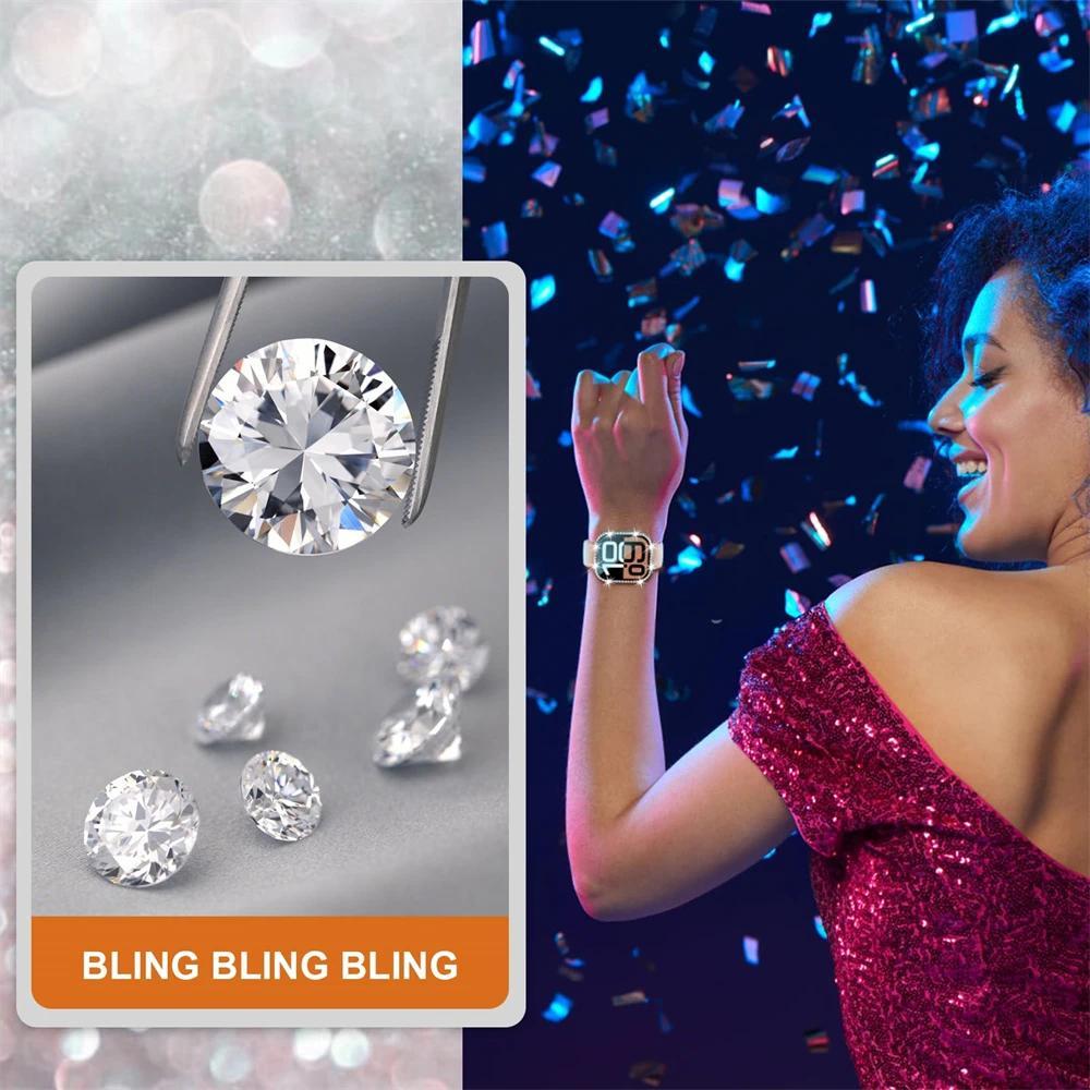 Bling Diamond Apple Watch Case – Protective Cover with Tempered Glass Screen Protector, Shockproof Bumper for Series 4–10 & SE (40–46mm)