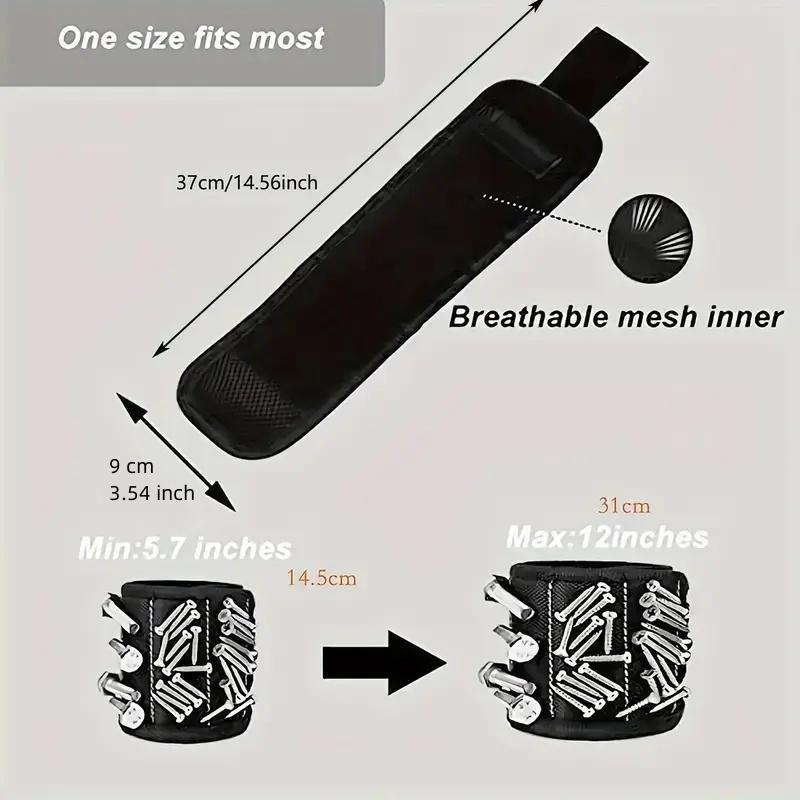 Strong Magnetic Wristband, Multifunctional Wristband with Magnetic Nails, Wristband for Woodworking, Metalworking, Hand Tools, Tool Pouch Strong Magnetic Wristband, Multifunctional Wristband with Magnetic Nails, Wristband for Woodworking, Metalworking, Hand Tools, Tool Pouch