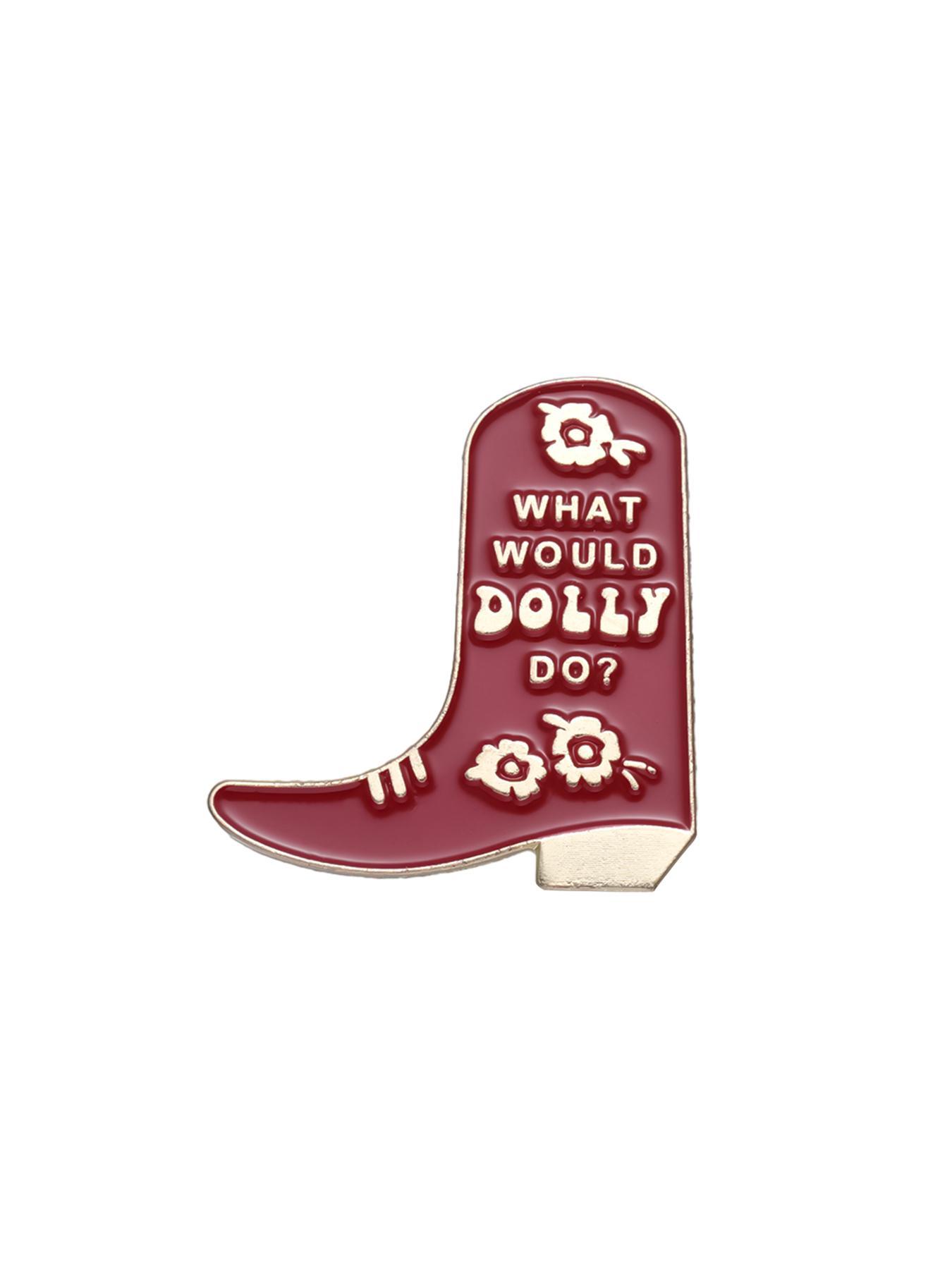 Summer 2024 Fashionable Red Boot Design Brooch Pin, What Would Dolly Do Brooch, Unisex Clothes Accessories, Flower Brooch Pin