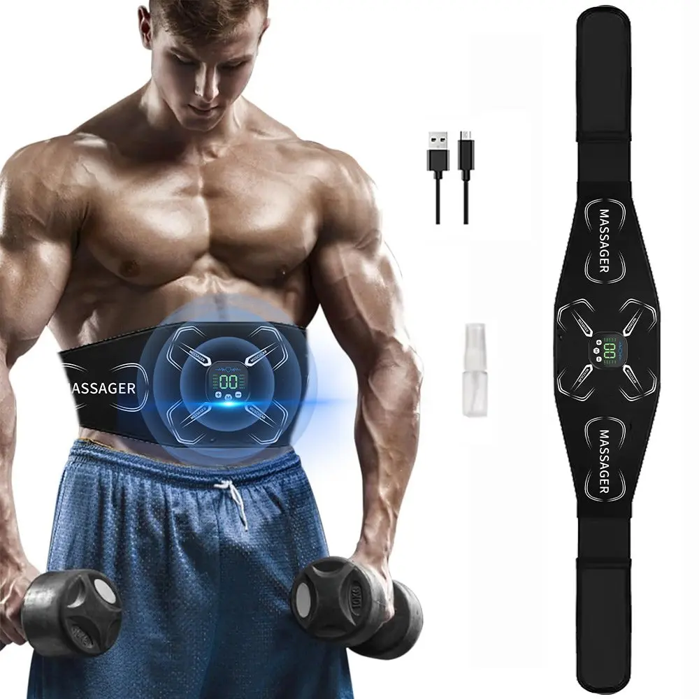 Smart Gym System Ab Trainer Core Trainer, ABS Stimulator, Ab Toning Belt Trainer, Workout Equipment for Men & Women,Home Office Fitness Workout Equipment for Abdomen Gray