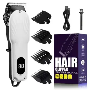 Rechargeable Hair Clipper  LCD Power Display Cordless Trimmer, Professional Hair Cutting MachineHusband Gift for Birthday and Halloween & Christmas Comfort