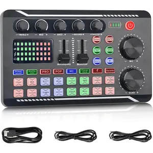 Professional Live Sound Card, Audio Mixer and Audio Interface with DJ Mixer Effects, Voice Changer - Studio Equipment for Streaming/Podcasting/Gaming