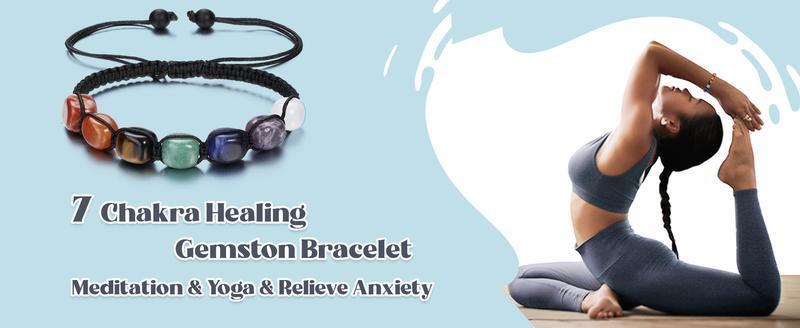 Unisex Seven Chakra Healing Bracelet – Natural Gemstone Adjustable Cord, Energy Balancing Jewelry for Men & Women