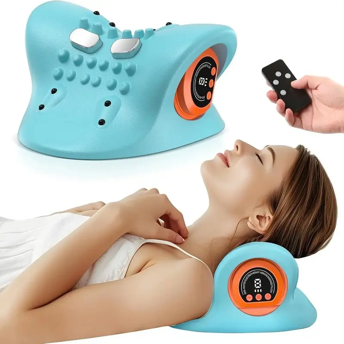 3-In-1 Heating Therapy Fascia Reliever Massager - Portable, Lightweight, Adjustable Strength, Neck Roller & Shoulder Relaxer for Home, Office Use wireless electric finger pressure pain relief
