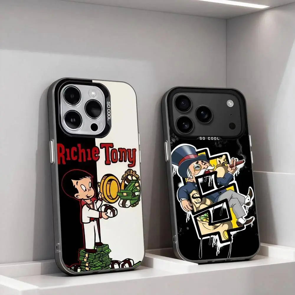 Rich Cartoon Monopoly Man Smartphone Casing - Handheld Cellphone Protection Case for IPhone 17,16,15,14,13,12,11, Pro, Max, Plus, Air Samsung Galaxy S26 S25 S24 S23 S22