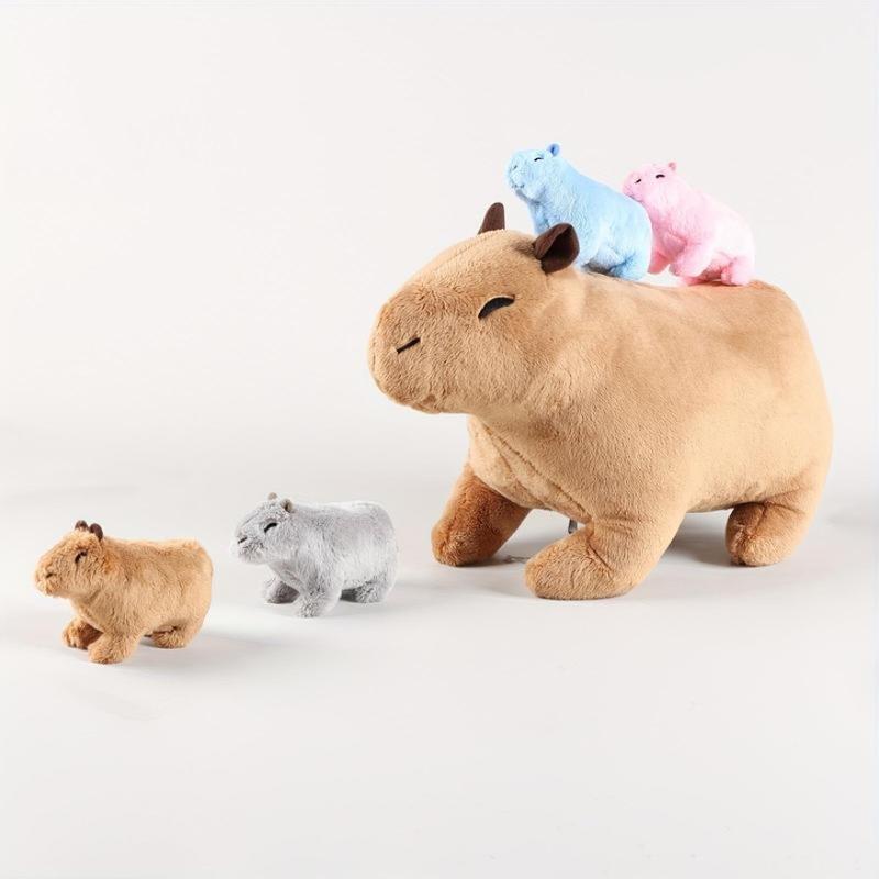 Capybara Plush Toy, 1 Set Cute Capybara Stuffed Animal, Soft & Comfy Plush Toy, Birthday & Holiday Gift for Boys & Girls