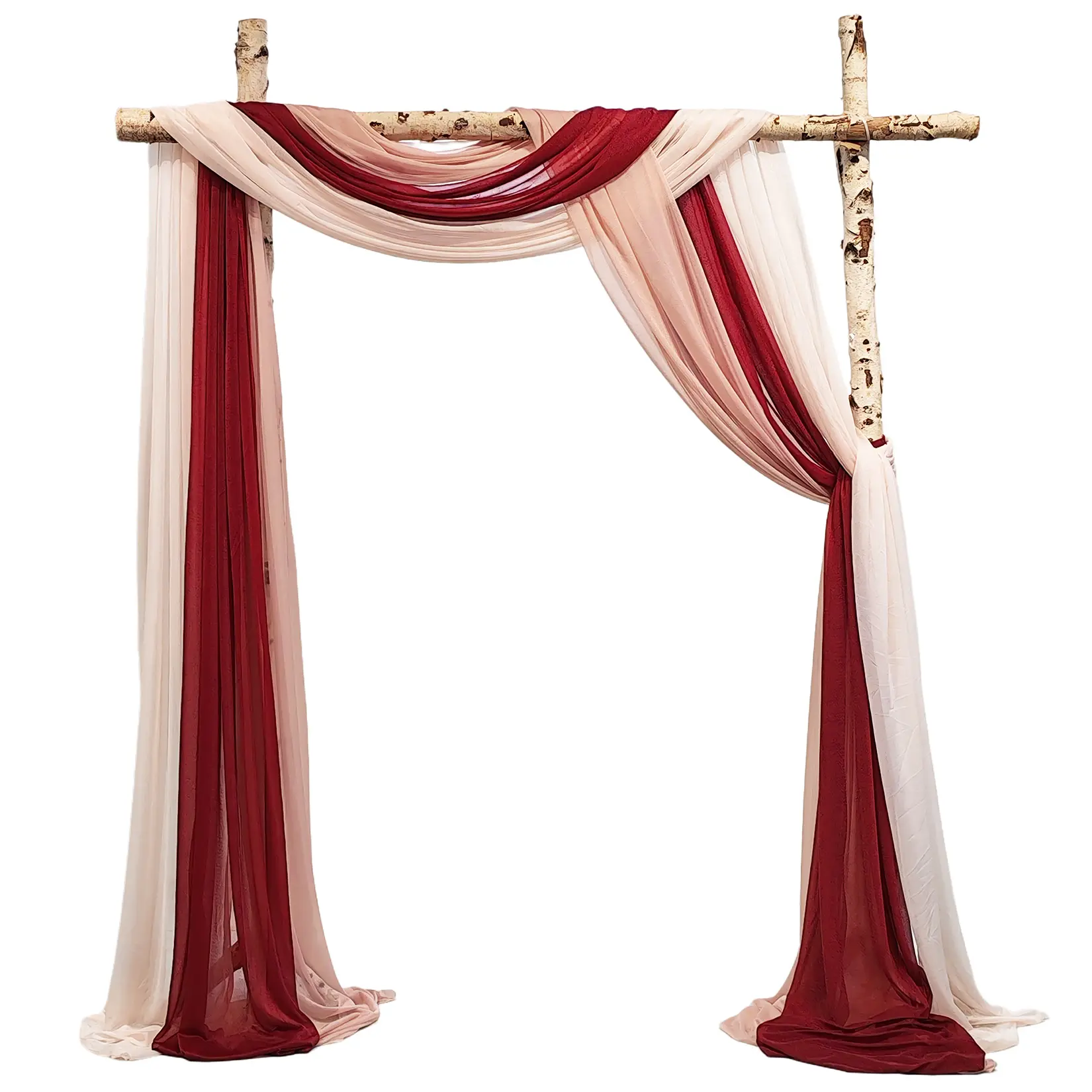 3 Panels Wedding Arch Drapery Fabric, 2.5x19.5ft Lightweight Arbor Draping for Party Reception and Ceremony Background Decoration