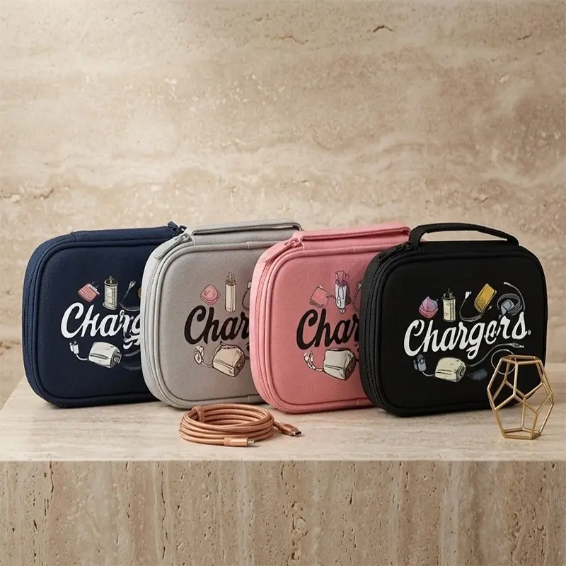 A compact travel organizer designed specifically for electronic accessories; ideal for storing items such as data cables, chargers, smartphones, and USB flash drives, keeping everything securely stored within the protective case. Mini Pouch