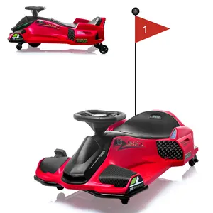 24V 180W Kids Drift Ride On Car, Electric Drifting Vehicle with Slow Start, Variable Speed Pedal & Low Power Alarm, Max 110 LBS for Ages 8-12