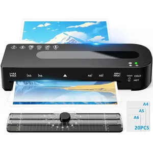 Laminator Machine, A4 Laminators Hot & Cold with 20 Laminating Sheets and Trimmer, 9 Inch Laminating Machine for Office, School, Business and
