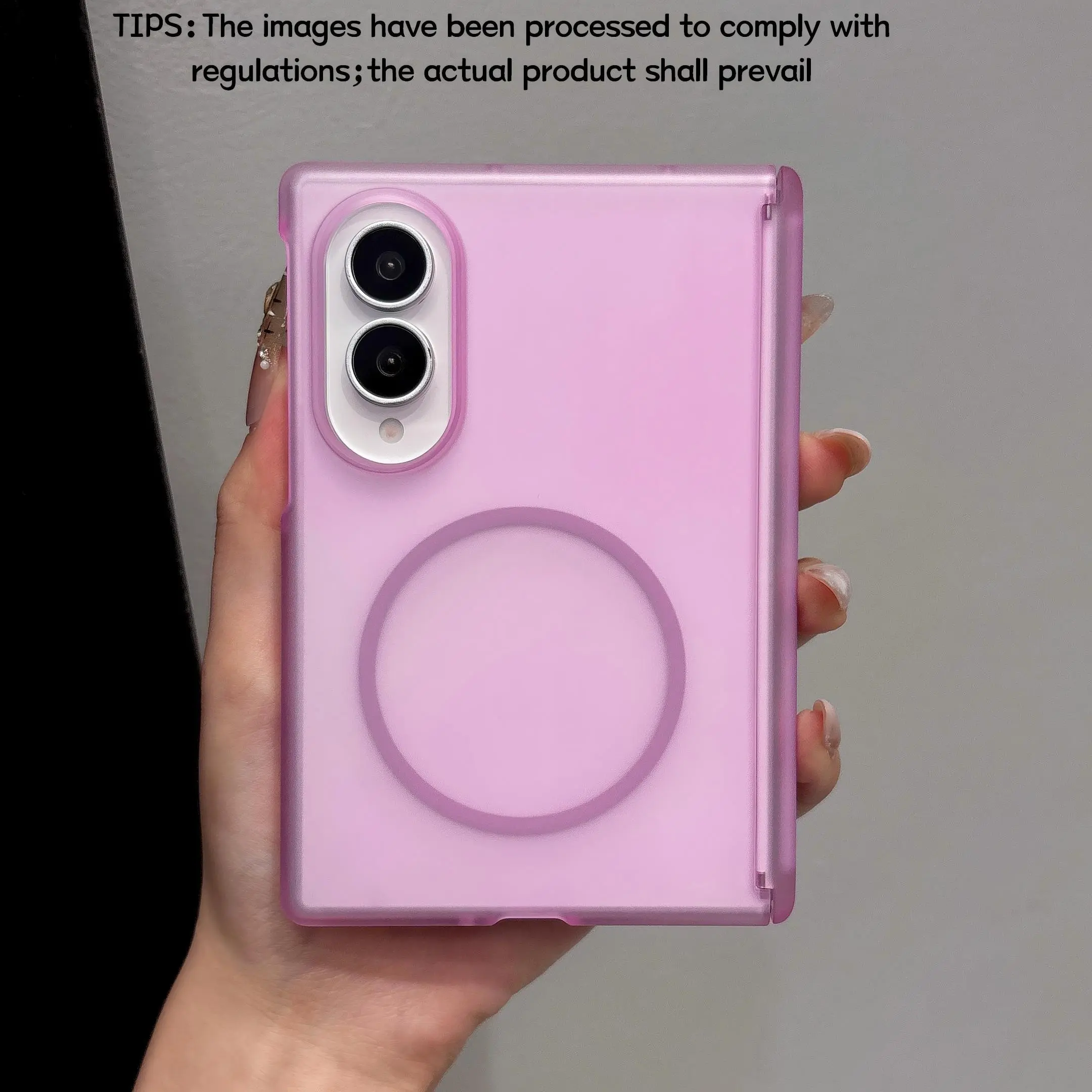 Central Axis Ice Fog Magnetic Phone Case, with magnetic support for wireless charging, for Samsung Galaxy Z Fold 8, understated luxury appearance, stylish protective cover, unique design suitable for daily use, protective shell
