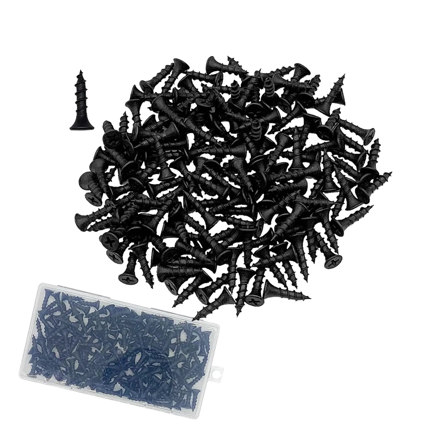 150 count  Screws, #8 x 3/4 Inch Black  Screws, Drywall Screws, Flat   Screws, Screws for Furniture, Woodworking (#8 x 3/4")