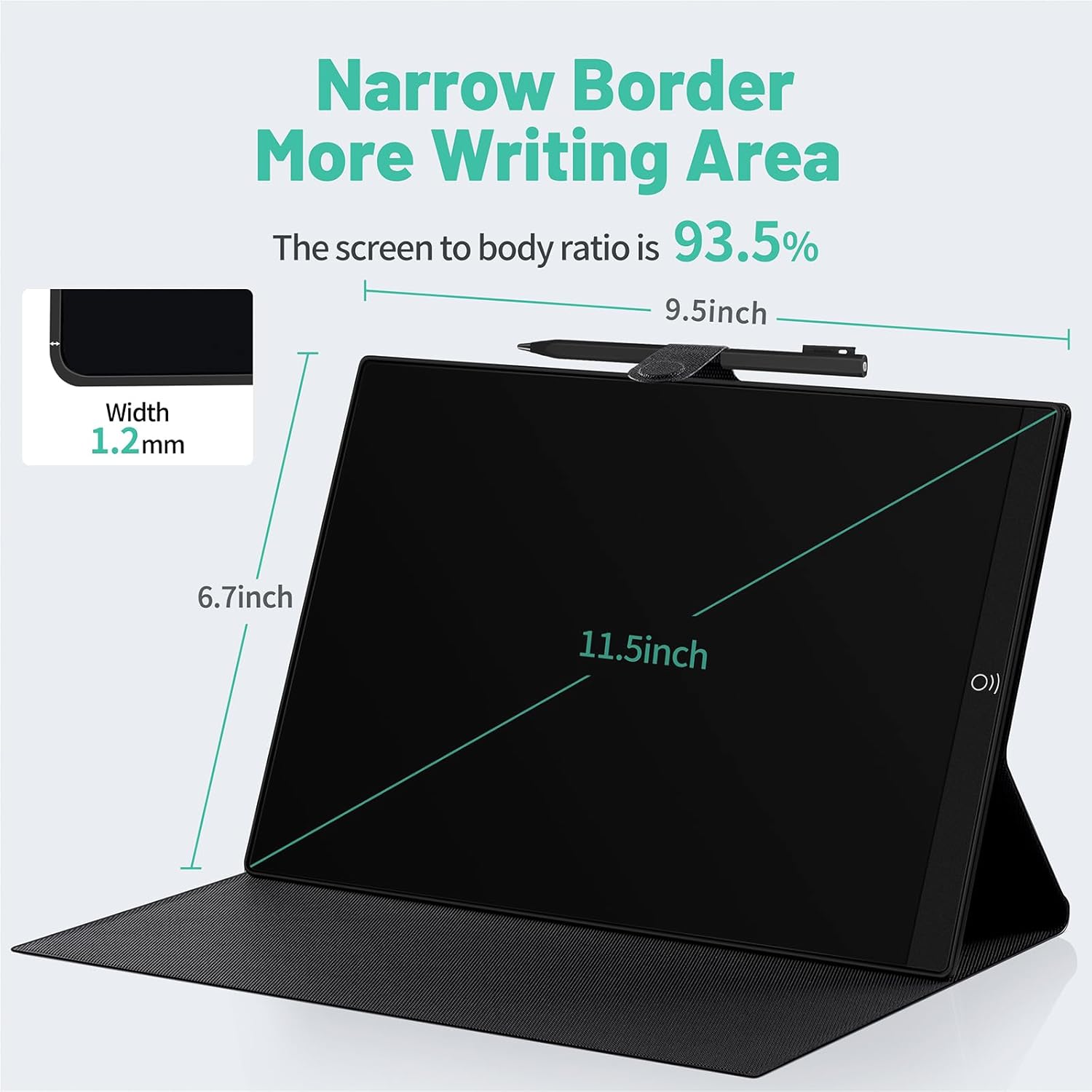 LCD Writing Tablet with Leather Case Reusable Digital Notepad Portable for Office Study Teaching Adults