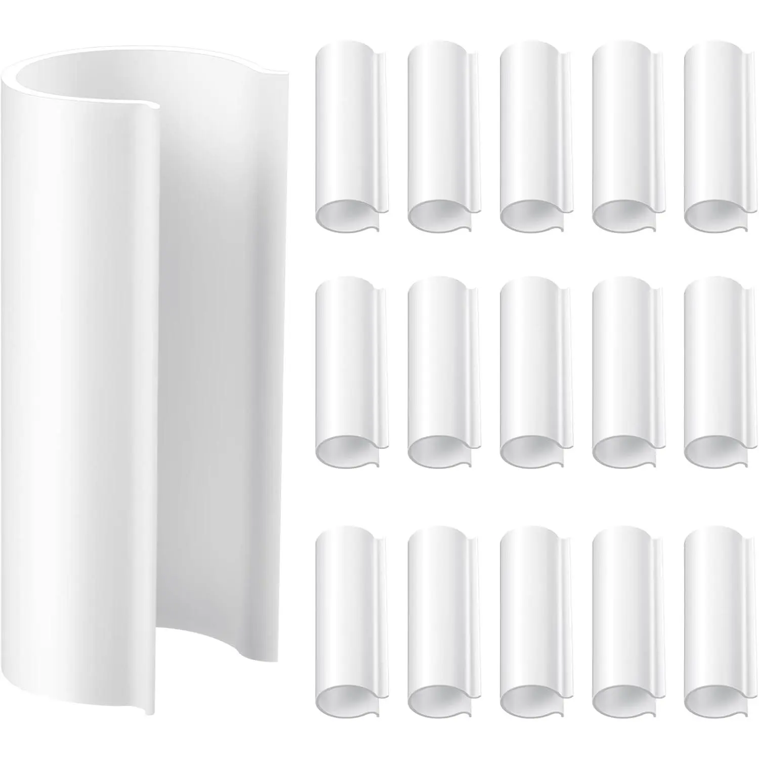 16 Pcs PVC Pipe Clips 2.4 Inches Long Greenhouse Clamps for Hoops Row Covers Pool Cover Net Garden Plastic Sheeting Accessories (for 3/4 Inch PVC Pipe, White)
