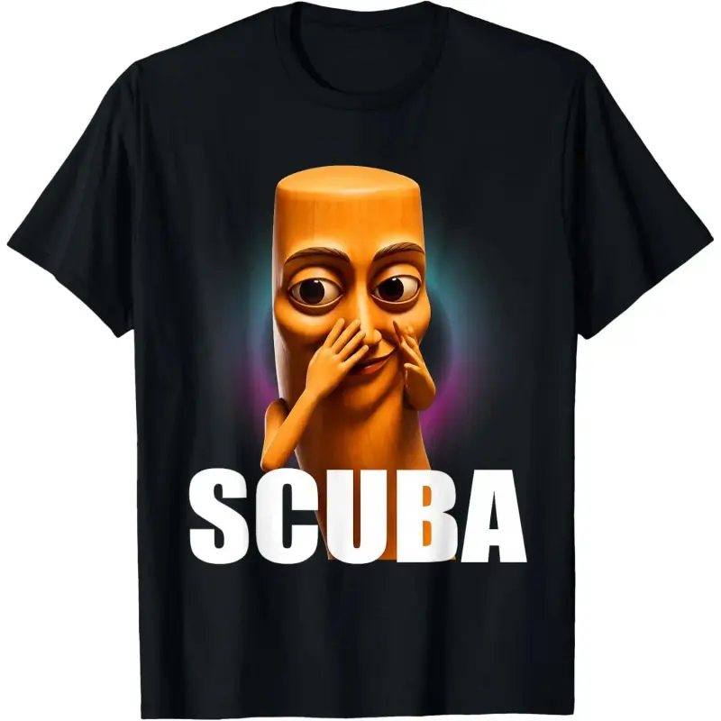 100% Cotton Scuba Tung Tung Sahur Dance Funny Brainrot Meme Short-Sleeve Casual Round Neck Streetwear Sports Top, Shortsleeve, Tshirt