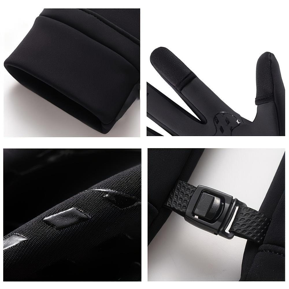 [Windproof |   Cold-Resistant] Windproof Cold-Resistant Winter Gloves |   Touchscreen Thermal Insulated for Cycling Running Fishing Hunting |   Adjustable Flip-Top Non-Slip Grip Men & Women Outdoor Sports (Black) Smartphone Devices Weather Protection