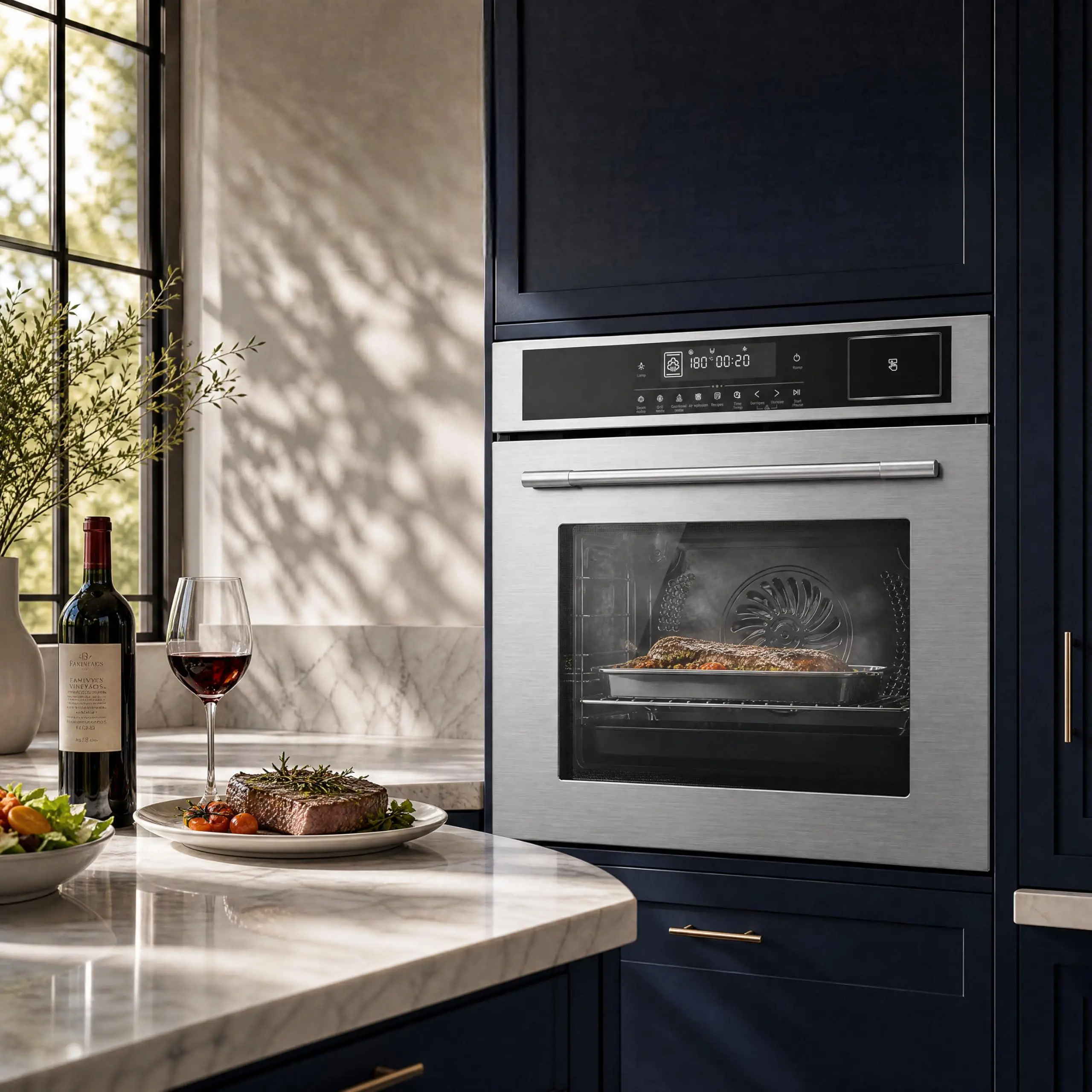 High-quality 24 Inch Built-in Electric Steam Wall Oven Combo – 2.5 Cu.ft Capacity – 5 Cooking Modes – Touch Control – Triple Glass Door – Easy-Clean Interior – Timer & Safety Lock – Stainless Steel – Modern Kitchen Appliance