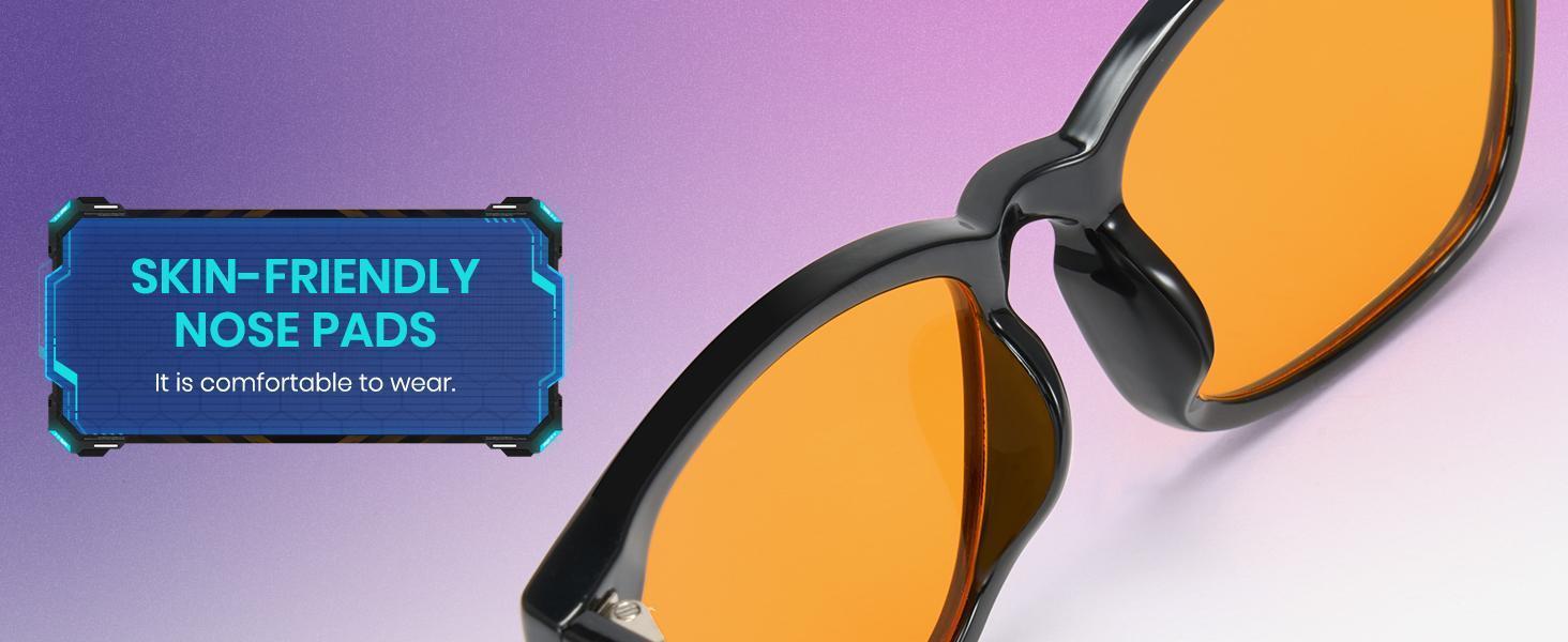 Blue Light Blocking Glasses for Gaming Amber Tinted Lenses UV400 Protection Lightweight Stylish Square Frames for Men & Women Ideal for Daily Back To School Use