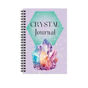 Crystal Energy Journal Notebook, 45 Pages Spiral Binding, Perfect for Daily Reflections, Ideal Gift for Crystal Enthusiasts
