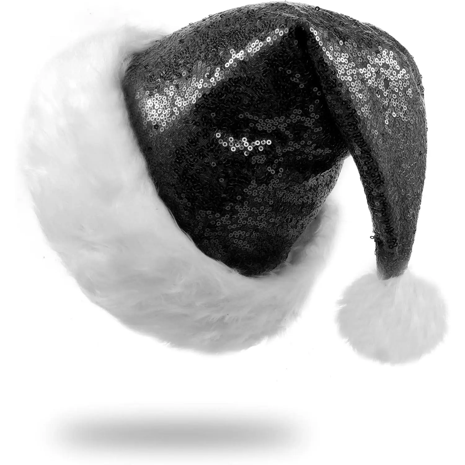 Santa Hats, Christmas Hat for Adults Unisex Sequin Christmas Hats | Comfort  Xmas Hats for  Year  Party Christmas Supplies