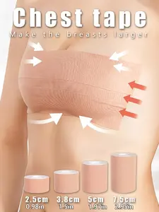 One 16.4-foot roll of invisible breast-lifting tape, breathable, push-up and shaping tape, can be cut to fit strapless backless dresses, suitable for different bust sizes, sports support tape.