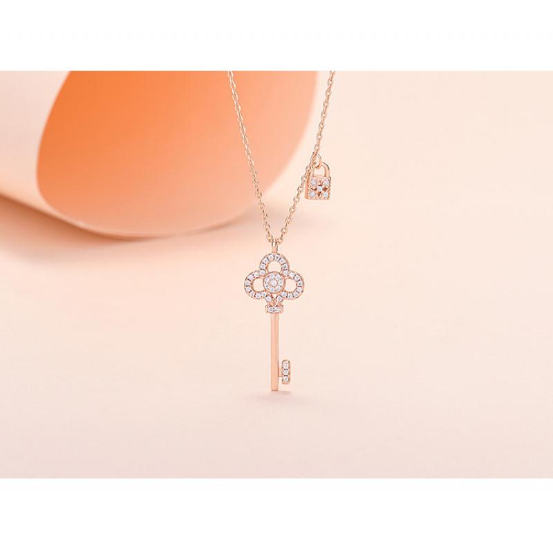 Women's Personalized Zircon Key Necklace Fashion Trendy Jewelry Holiday Gift