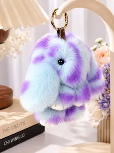 Cute Plush Bunny Keychain, Soft Adorable Rabbit Bag Charm, Girl Heart Key Ring, Student Backpack Accessory, Party Gift, Birthday Present