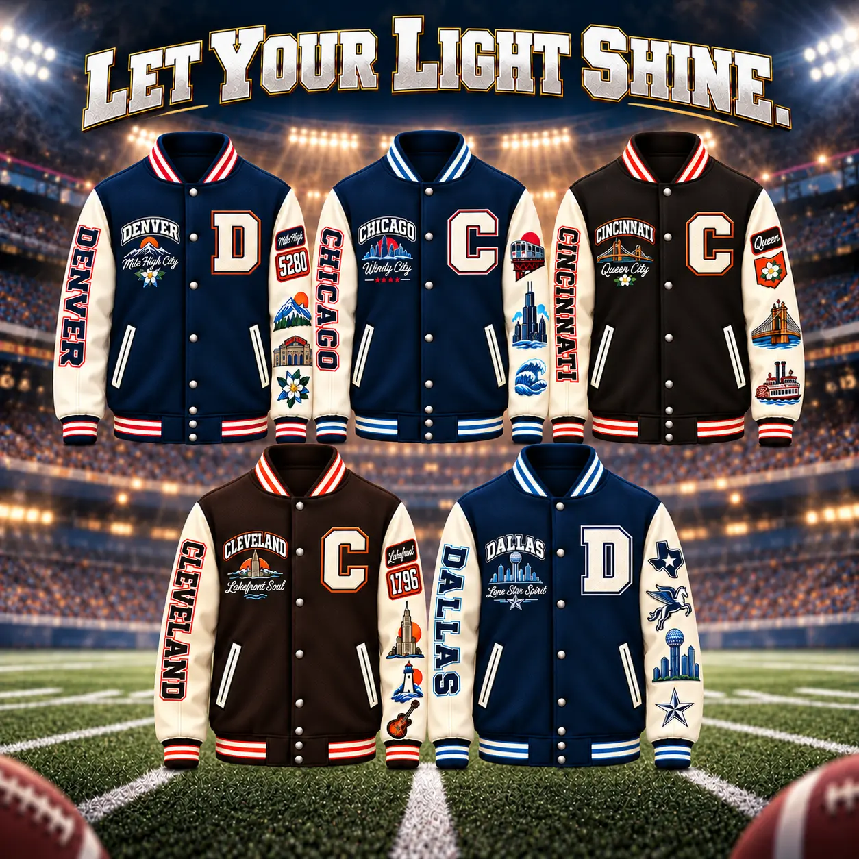 Varsity-style jacket featuring vintage urban graphics; a unisex, loose-fit baseball-style cardigan with a retro streetwear vibe-perfect for game days, tailgating, or everyday casual wear.