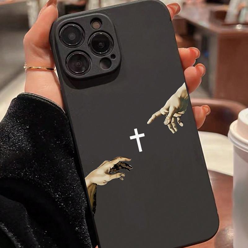 Creative Cross Pattern Phone Case, Anti-drop Shockproof Phone Protective Cover, Phone Accessory Compatible with iPhone 11 12 13 14 15 16 Pro Max iphone  15 16 17  pro  max  case