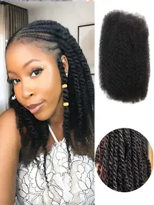 Human Hair Afro Kinky Bulk 30g Natural Color Soft Texture Hair for Braiding Twist Locs